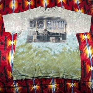 Vintage 2002 Pink Floyd Animals Shirt XL Tie Dye Liquid Blue Gray Tag Music Band